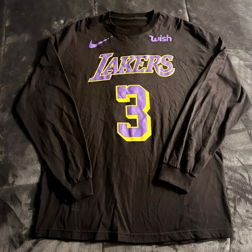 Nike Los Angeles Lakers Anthony Davis Longsleeve Jersey Tee